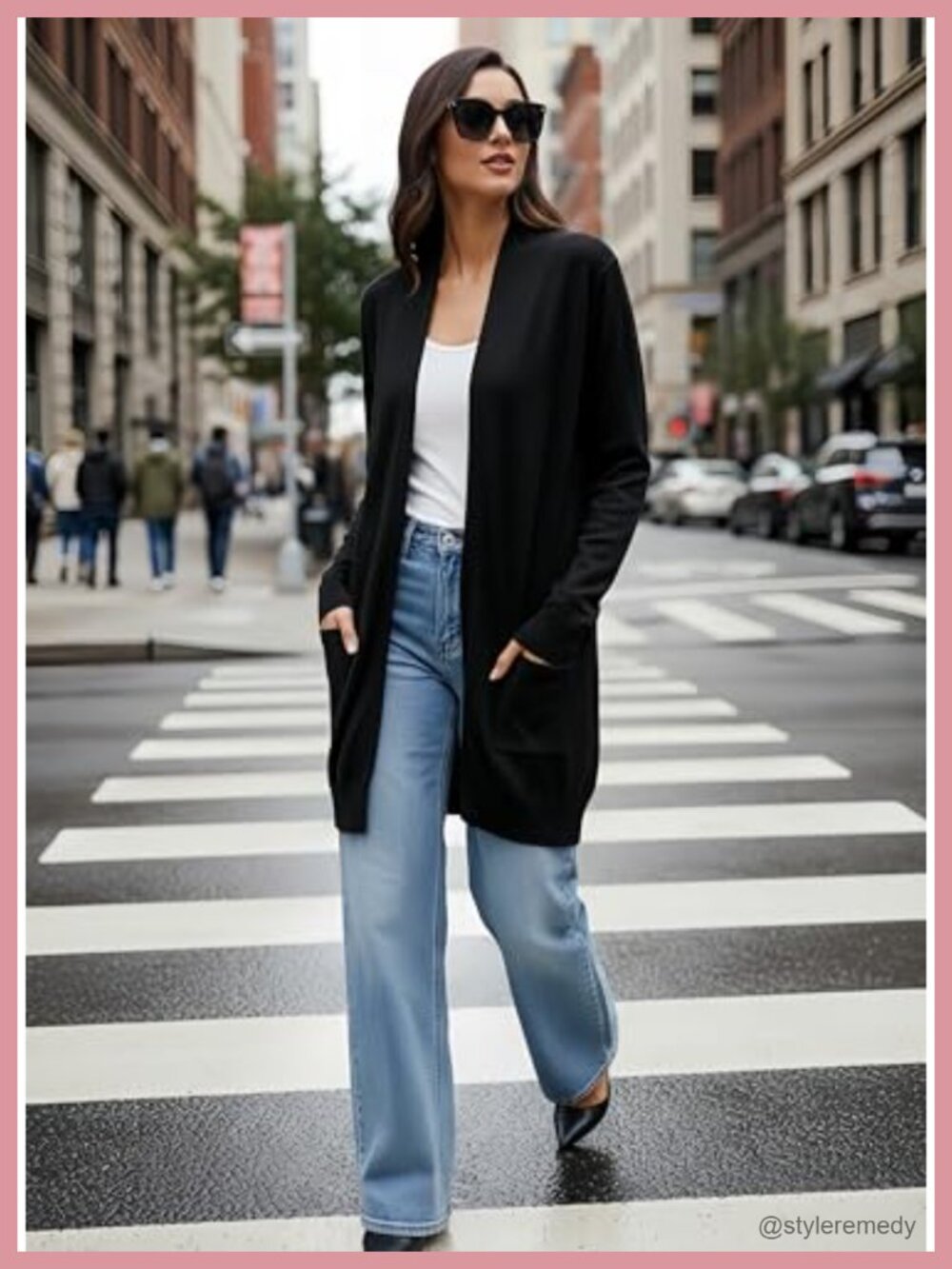Long Lightweight Cardigan with Pockets for Women - Soft Knit Open Front - Picture 2 of 6